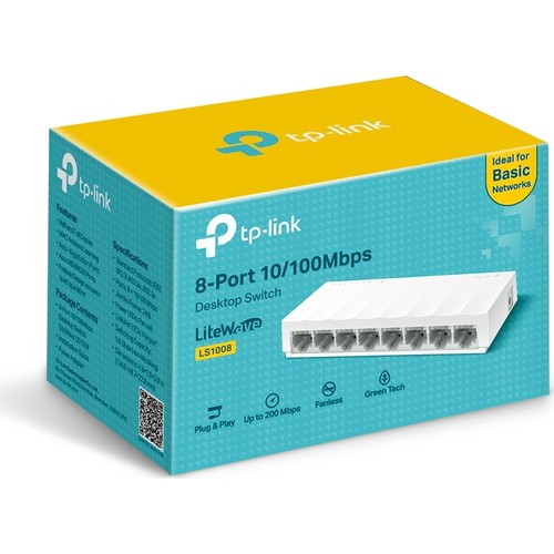 Tp-Link Ls1008 8 Port 10/100 Yonetilemez Desktop Switch Plasti̇k Kasa