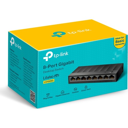 Tp-Link Ls1008G 8 Port 10/100/1000 Yonetilemez Desktop Switch Plasti̇k Kasa