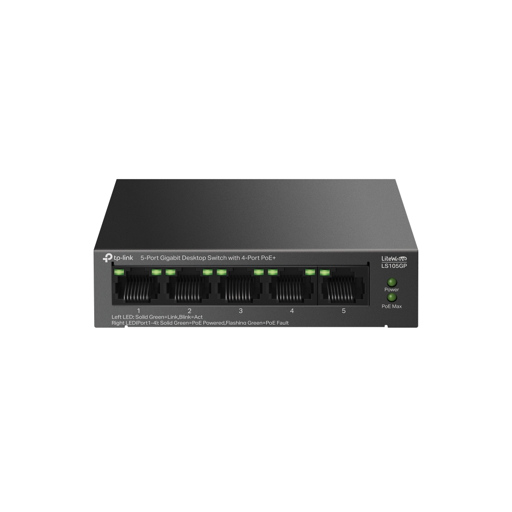Tp-Link Ls105Gp 5 Port 10/100/1000 4 Port Poe+ Yonetilemez Desktop Switch Metal Kasa