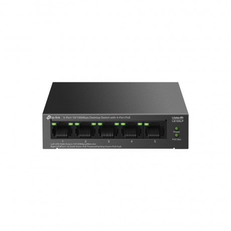 Tp-Link Ls105Lp 5 Port 10/100 4 Port Poe Yonetilemez Desktop Switch Metal Kasa
