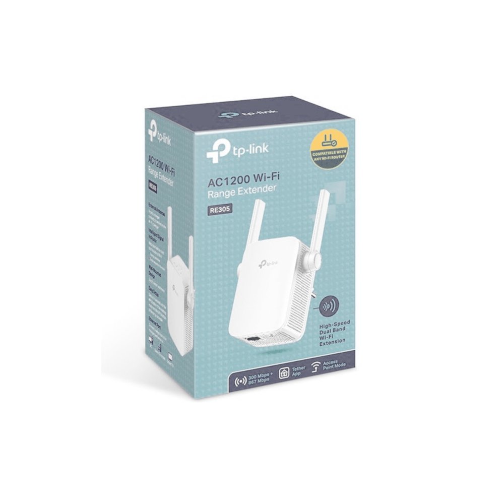 Tp-Link Re305 Ac1200 1200Mbps 1Port 10/100 Ethernet 2 Anten Range Extender
