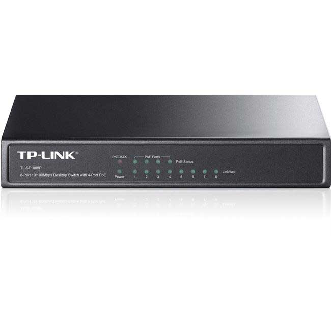 Tp-Link Tl-Sf1008P 8 Port 10/100 4 Port Poe Fast Ethernet Desktop Switch