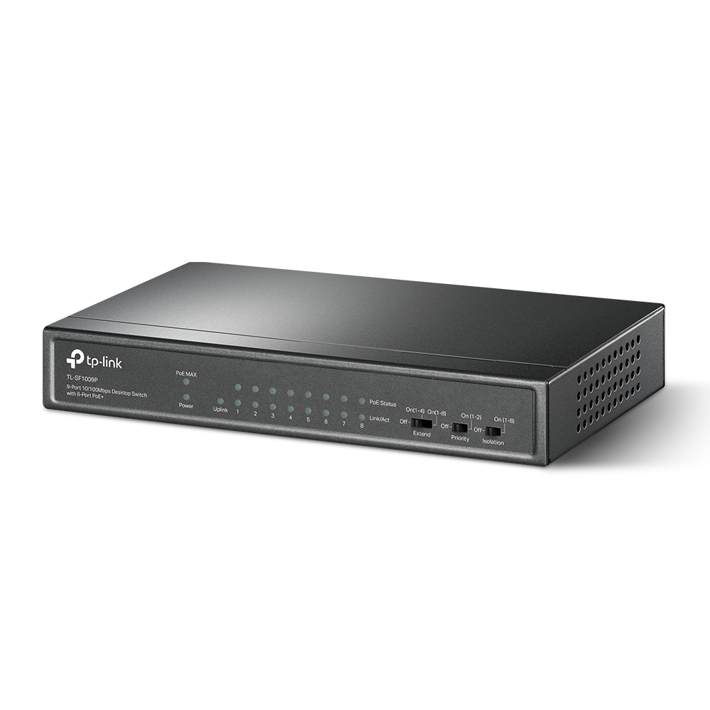Tp-Link Tl-Sf1009P 9 Port 10/100 Poe 65W Fast Ethernet Desktop Switch