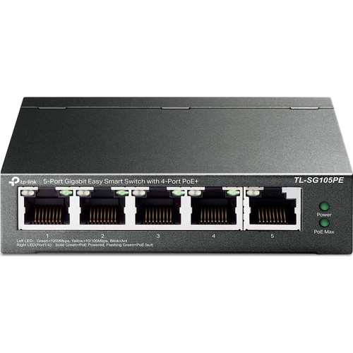 Tp-Link Tl-Sg105Pe 5 Port 10/100/1000 4 Port Poe+ Desktop Switch