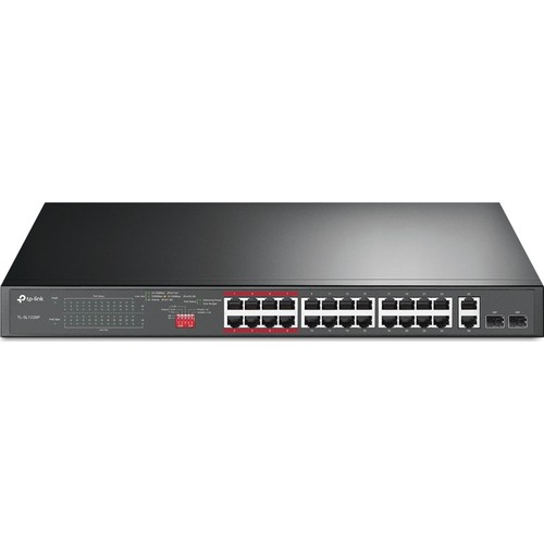 Tp-Link Tl-Sl1226P 24 Port 10/100 24 Port Poe 2 Port Uplink +2 Sfp Yonetilemez Rack Mount Switch