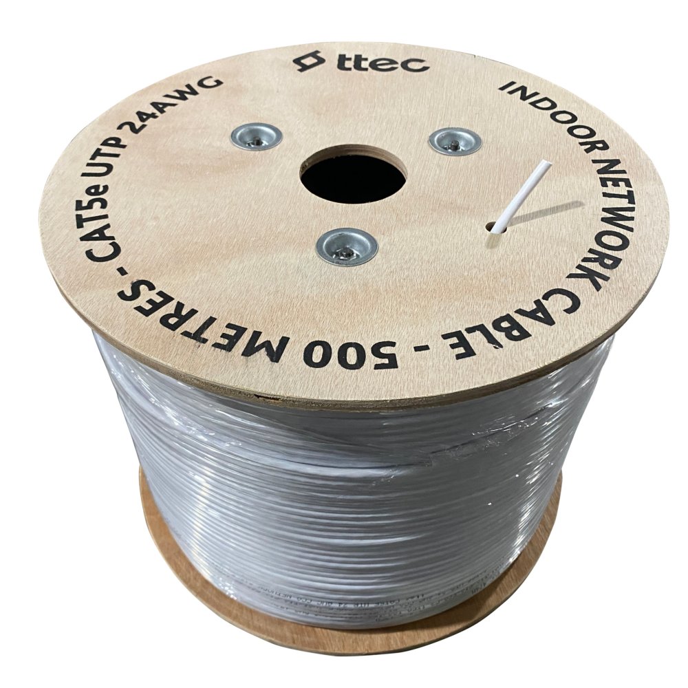 Ttec Kbl-Cat5E-24Cca/In500B 500Mt U/Utp Cat5E Network Pvc Kablo Beyaz Cca 0.50Mm