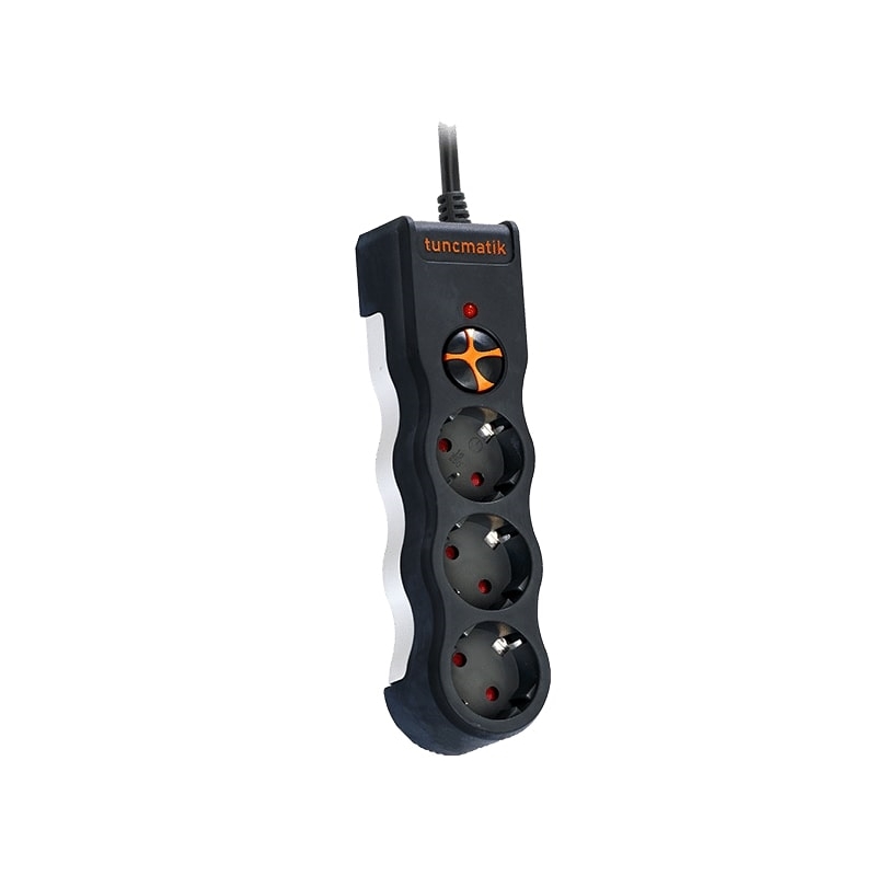 Tunçmati̇k Powersurge Tsk19010 1050 Joules 3'Lü Si̇yah/1,5M Akim Korumali Pri̇z