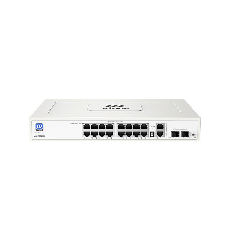 Wi-Tek Wiking Wk-Ps320Gf 16 Port 10/100/1000 16 Port Poe 2 Port Uplink +2 Sfp 195W Yonetilemez Rack Mount Switch