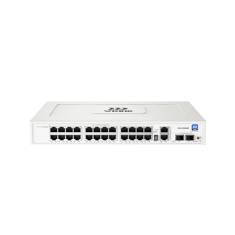 Wi-Tek Wiking Wk-Ps328Gf 24 Port 10/100/1000 16 Port Poe 2 Port Uplink +2 Sfp 285W Yonetilemez Rack Mount Switch
